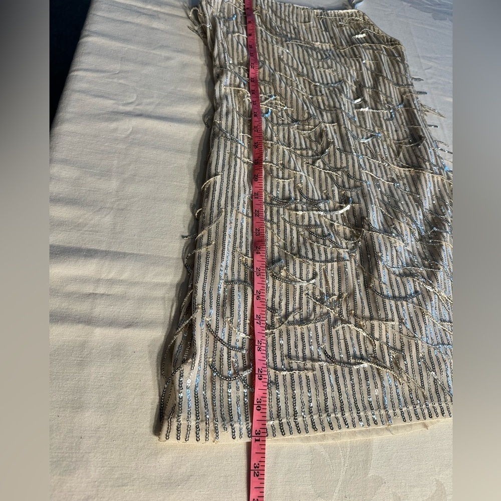 Mi Ami Champagne Sheath Dress w/Sequined Accents Sz Small NWT Swiftie Style - Picture 10 of 10